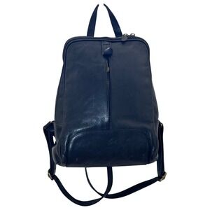 Italian Leather Backpack Black Vera Pelle Zip Daypack Made Italy Vintage Unisex
